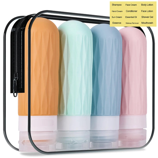 Travel Bottles Set (4 pcs TSA Approved)